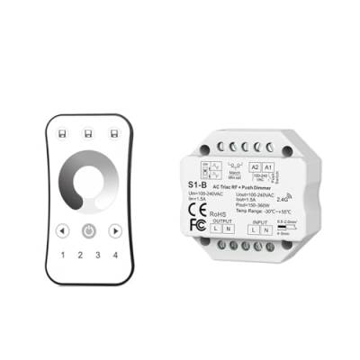 2,4 G AC Triac LED-Dimm-Controller, 110 V, 220 V, 230 V, Knopfschalter, kabellos, 1/4 Zonen-RF-Fernbedienung, monochrome Beleuchtung (Color : S1 B and R6) von QRNHPJLJK