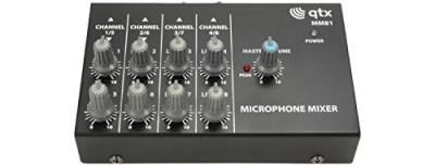 QTX mini Mikrofon Mixer 8 Kanäle schwarz von QTX