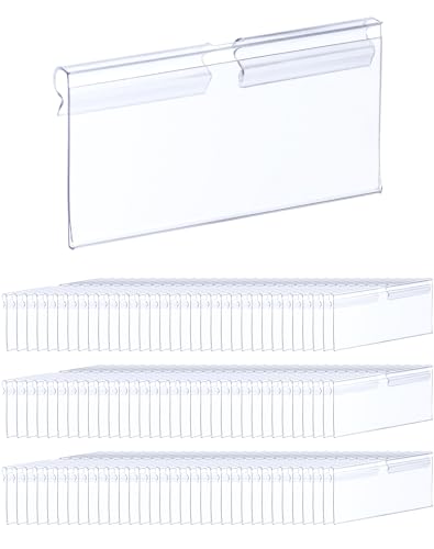 QWORK® 100x Transparente PVC-Kunststoff Preisschilder Halter Etikettenhalter für Draht-RegaleEinkaufszentrenSupermärkteGeschäfte (8 x 4,2 cm) von QWORK