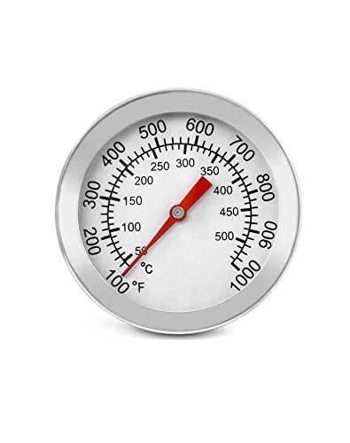 QWORK® BBQ Thermometer, Edelstahl Grill Thermometer, 5 cm Zifferblatt, 0 bis +500 °C von QWORK