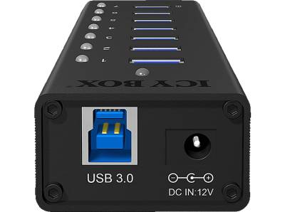 RAIDSONIC ICY 7-Port USB 3.0 Hub mit Ladeport, Hub, Schwarz von RAIDSONIC