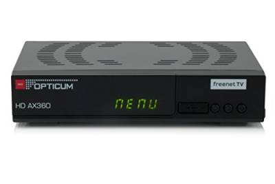 Opticum AX 360 DVB-T2 HD H.265/HEVC Receiver Freenet TV Irdeto Schwarz von RED OPTICUM