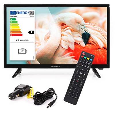 RED OPTICUM 24 Zoll TV - LE-24Z1S LED Fernseher (61cm) inkl. KFZ Adapter - Full HD Camping Fernseher 12V / 230V Betrieb mit Triple Tuner (DVB-C/-S2/-T2), CI+ Steckplatz, USB 2.0, HDMI, PVR-Funktion von RED OPTICUM