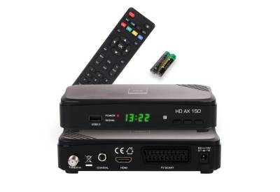 RED OPTICUM AX 150 HD mit Aufnahmefunktion 12V Camping SAT-Receiver (Aufnahmefunktion, HDMI, SCART, USB, Coaxial, 12V Netzteil) von RED OPTICUM