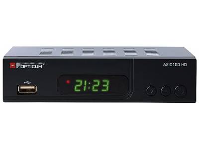 RED OPTICUM AX C100 HD Kabelreceiver I Digitaler Kabel-Receiver HD mit LED-Display - EPG - HDMI - USB - SCART - Coaxial Audio I Stromsparender Receiver für Kabelfernsehen I DVB-C Receiver schwarz von RED OPTICUM