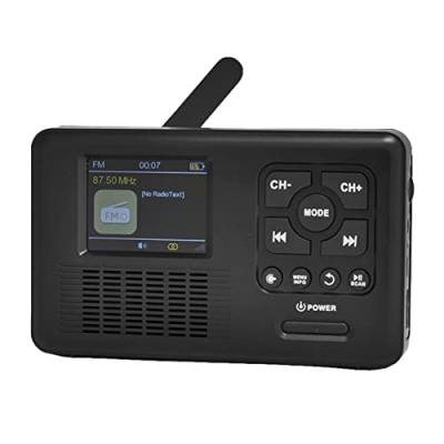 Reflexion TRA560DAB tragbares Kurbel-Radio, DAB-Radio mit Taschenlampe und Solar-Ladefunktion (DAB+, DAB, Bluetooth, Dynamo, Solar, USB, Micro SD) schwarz von REFLEXION