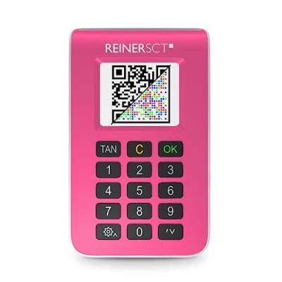 REINER SCT tanJack Photo QR I Chip chipTAN-Tan Generator für Online Banking pink von REINER