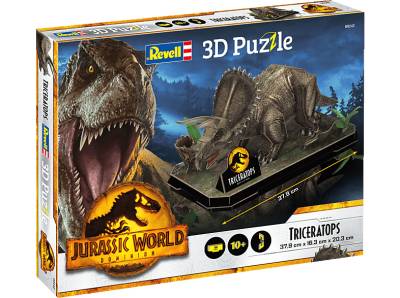 REVELL 00242 Jurassic World Dominion - Triceratops 3D Puzzle, Mehrfarbig von REVELL