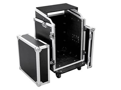 ROADINGER Spezial-Kombi-Case LS5 Laptop-Rack, 14HE | Flightcase für 483-mm-Geräte (19"), mit Laptopablage von ROADINGER