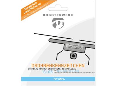 ROBOTERWERK Drohnenkennzeichen aus Glas-Gutschein Plakette, Kennzeichen Transparent von ROBOTERWERK