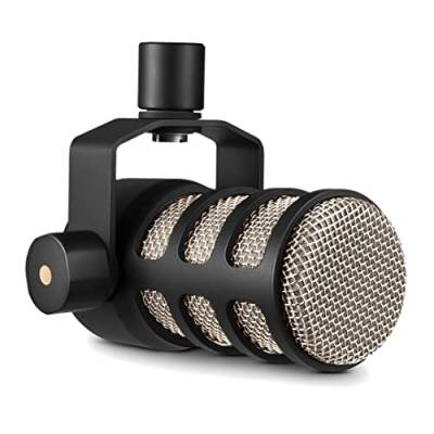 RØDE PodMic Dynamisches Mikrofon mit Rundfunkqualität mit integrierter Schwenkhalterung für Podcasting, Streaming, Spiele und Sprachaufnahmen, XLR , Schwarz von RØDE