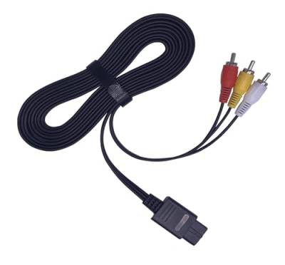 RUITROLIKER 10ft/3m AV Cable TV Composite Cable 3 RCA Extension Cord with Velco for SNES N64 NGC Gamecube Console von RUITROLIKER