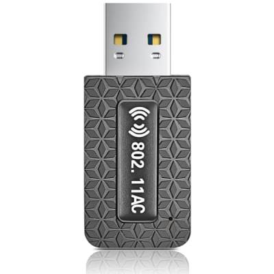 USB WLAN Stick, 1300Mbit/s USB WLAN Adapter, Dual Band WiFi Stick (bis zu 867Mbps 5,8GHz / 400Mbps 2,4GHz), USB3.0 für PC/Desktop/Laptop, Kompatibel mit Windows XP/11/10/8.1/8/7/, Mac OS (Gemusterte) von RUIZHI