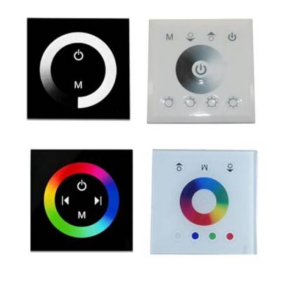 1PCS DC12V-24V monochrom/RGB/RGBW wand-montiert touch screen controller glas panel dimmer schalter LED RGB licht streifen controller (Size : White Shell, Color : TM06 single color) von RYVEWZOOE