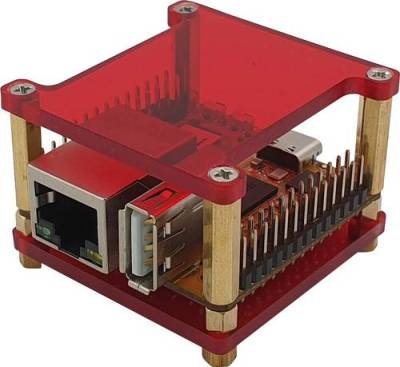 Radxa RPiS_Acryl_R SBC-Gehäuse Passend für (Entwicklungskits): Rock Pi Rot von Radxa