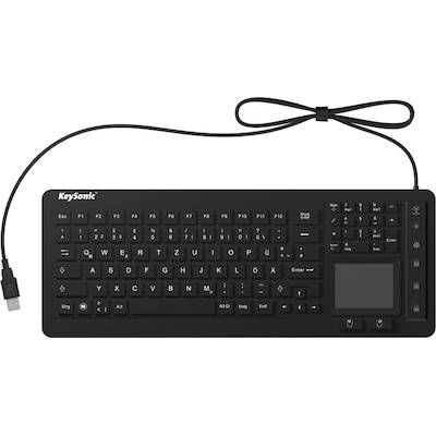 KeySonic KSK-6231 INEL Industrietastatur mit Touchpad, beleuchtet dt. schwarz von Raid Sonic