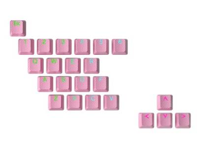 Ranked Gummi-Tastenkappen-Set | Doppelschuss Durchscheinend | OEM-Profil für Mechanische Gaming-Tastatur (Prism Pink , 23 Tasten ) von Ranked