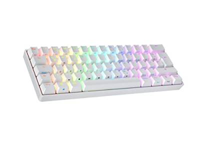 Ranked N60 Nova Mechanische 60 Prozent Tastatur | Hotswap Gaming Keyboard | 62 Programmierbare Tasten mit RGB Beleuchtung | PC/Mac Gamer | ISO DE QWERTZ (Weiß, Gateron Brown) von Ranked