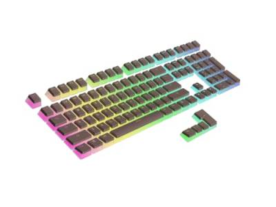 Ranked Pudding PBT-Tastenkappen | 112 Double Shot Transluzent ANSI US- und ISO-Layout | OEM-Profil für mechanische RGB-Gaming-Tastatur (Coffee Quartz) von Ranked