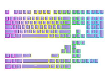 Ranked Pudding v2 PBT-Tastenkappen | 145 Double Shot Transluzent ANSI US- und ISO-Layout | OEM-Profil für mechanische RGB-Gaming-Tastatur (Lavendel) von Ranked