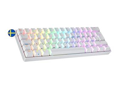 Ranked S60 Supernova Mechanische 60 Prozent Tastatur | Hotswap Gaming Keyboard | 62 Tasten mit RGB Beleuchtung | PC/Mac Gamer | Schwedisches Layout (Weiß, Gateron Optical Speed Yellow) von Ranked