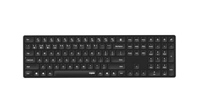 Rapoo Drahtlose Tastatur (Wireless, Bluetooth, Keyboard, 2.4GHz, Batterien, USB Adapter) schwarz von Rapoo
