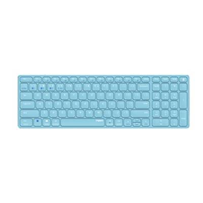 Rapoo E9700M kabellose Tastatur Wireless Keyboard wiederaufladbarer Akku flaches Aluminium Design DE-Layout QWERTZ PC & Mac - blau von Rapoo
