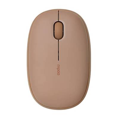 Rapoo M660 Silent kabellose Maus wireless Mouse 1300 DPI Sensor 9 Monate Batterielaufzeit leise Tasten ergonomisch für Rechtshänder und Linkshänder PC & Mac - braun von Rapoo