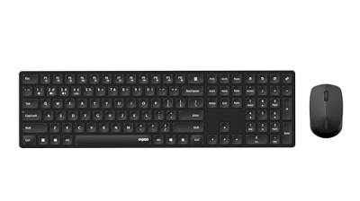 Rapoo Set Wireless Maus + Tastatur (Computermaus, Mouse, Keyboard, Wireless, Bluetooth, 1300 DPI, USB-Empfänger) schwarz von Rapoo