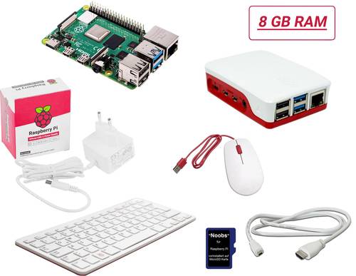 Raspberry Pi® Desktop Kit 4 B 1GB 4 x 1.5GHz inkl. Tastatur, inkl. Maus, inkl. Noobs OS, inkl. Netz von Raspberry Pi®