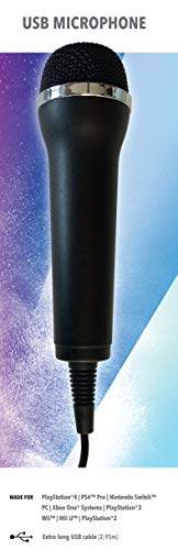 Mikrofon für Karaoke Games (Lets Sing, Voice of Germany, SingStar etc.) für PlayStation (PS3, PS4, PS4 Pro), Nintendo (Switch, Wii U, Wii), XBOX One (OneX, OneS) + PC- 1er Set universal USB Mikrofon von Ravenscourt