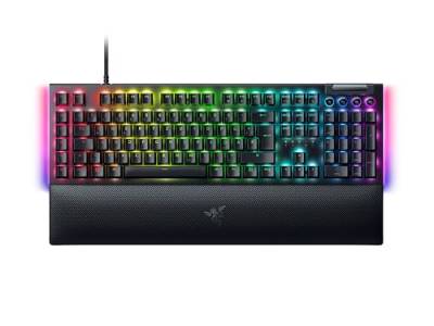 Razer BlackWidow V4 (Yellow Switch) - Mechanische Gaming-Tastatur mit Razer Chroma RGB (Mechanische Yellow Switches, 6 eigene Makro-Tasten, Doubleshot-ABS-Tastenkappen) QWERTZ DE-Layout | Schwarz von Razer