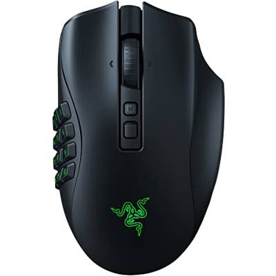 Razer Naga V2 Pro - Kabellose MMO-Gaming-Maus (HyperScroll Pro Rad, Anpassungsfähigkeit und Kontrolle, HyperSpeed Wireless, Focus Pro 30K Optischer Sensor, Optische Mouse Switches Gen-3) Schwarz von Razer