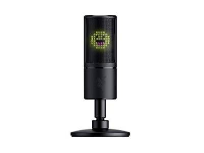 Razer Seiren Emote - USB Kondensator-Mikrofon für Streaming mit Emoticon Display (8-Bit-LED-Display, Stream-Reaktiv, Hyperkardioid Mikrofon, Schockdämpfer, Plug & Play) Schwarz von Razer