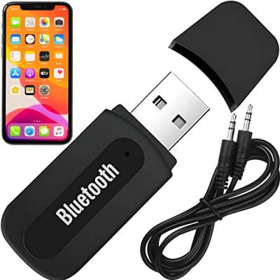 Retoo AUX Bluetooth Adapter Auto, Bluetooth Empfänger für Stereo Musik, Kabel Audio Aux 3,5 mm, Bluetooth Adapter Aux Receiver für Auto, Zuhause, Kopfhörer, Speaker und Lautsprecher, Schwarz von Retoo