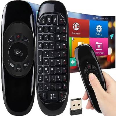 Retoo Air Mouse Fernbedienung Tastatur für HTPC/TV Box, 2.4G, Remote Control, TV Tastatursteuerung Infrarot Fernbedienung, Ideale Funktion für Windows, Linux, Android, Smart TV, Computer von Retoo