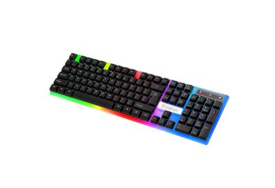 Retoo Gaming Tastatur RGB LED Beleuchtet USB Keyboard PC Laptop USB-Tastatur (Numerische Tastatur, Kabellänge: 1,3 m,LED-Farben: grün, rot, blau) von Retoo