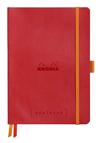 Rhodia 117582C Notizheft Goalbook (DIN A5, 14,8 x 21 cm, Dot, praktisch und trendige, mit weichem Deckel, 90g weißes Papier, 120 Blatt) 1 Stück, Mohnrot von Rhodia