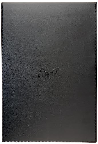 Rhodia 118199C Notizblock N°19 (mit Schutzhülle Kunstleder, 22 cm x 32,5 cm, Premium Velinpapier 80g, 80 Blatt, kariert) , 1 Set, elfenbein/schwarz von Rhodia