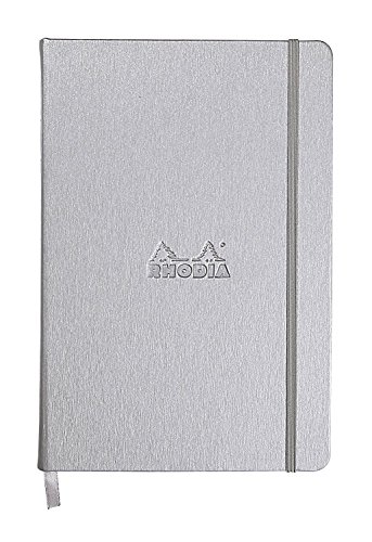 Rhodia 118607C Web Notebook (elfenbein, 90 g, DIN A5, 140 x 210 mm, liniert, 96 Blatt) 1 Stück silber von Rhodia