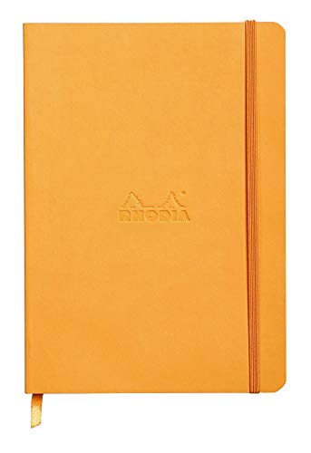 Rhodia 118735C Rhodiarama Book (DIN A5, 14,8 x 21 cm Notizbuch mit Gummizug, blanko, 96 Blatt) 1 Stück orange von Rhodia