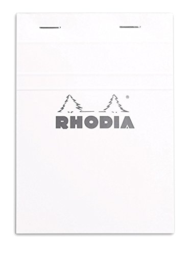 Rhodia 13601C - Schreibblock / Notizblock No.13 DIN A6 14,8x10,5 cm, 80 Blätter liniert 80g, abtrennbar und mikroperforiert, mit Kartonrücken, ideal für Notizen, Weiß, 1 Stück von Rhodia
