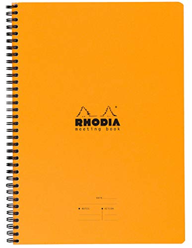 Rhodia 193408C Meeting Book (mit Spiralbindung, 22,5 x 29,7 cm, 80 Blatt) 1 Stück orange von Rhodia