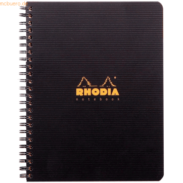 Rhodia Notizbuch A5+ 80 Blatt Wire-O-Bindung 90g kariert schwarz von Rhodia