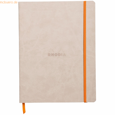 Rhodia Notizbuch Flex 19x25cm liniert 90g/qm 80 Blatt beige von Rhodia