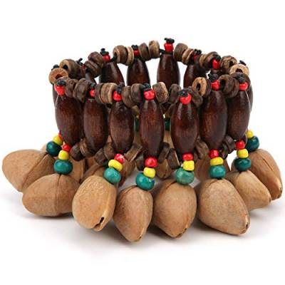 African Drum Bracelet Langlebig Wunderschönes, großzügiges, handgefertigtes Nuss-Shell-Armband, Handbell Percussion Instrument von RiToEasysports