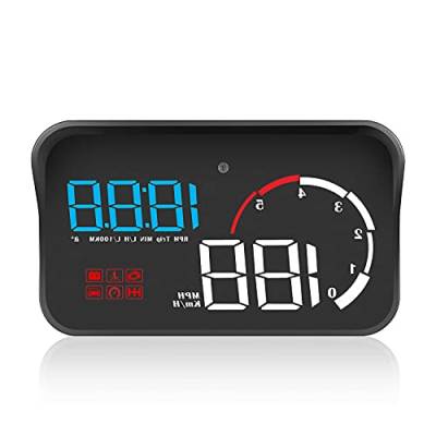 Auto HUD Display, Riloer Car Head Up Display Projektor Digitaler Tachometer mit 5,5 Zoll HD Bildschirm Blau von Riloer