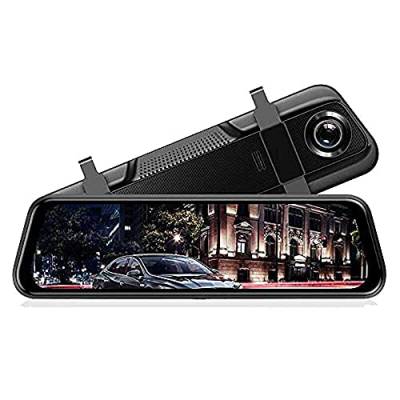 Riloer Rückfahrkamera, 5V 10'' HD DVR Dual Lens Autokamera Spiegel Videorekorder mit Front- und Rückkamera - Einparkhilfesystem von Riloer
