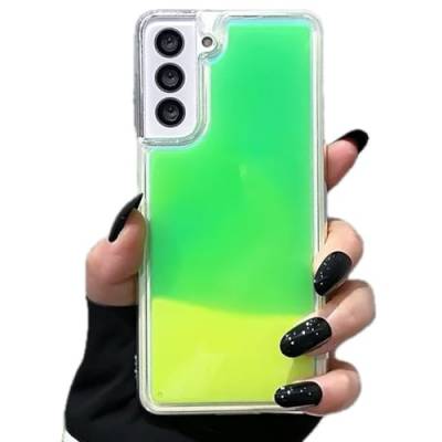 Miagon Leuchtend Luminous Fließende Flüssigkeit Hülle für Samsung Galaxy S22,Fluoreszierend Licht im Dunkeln Handytasche Glitzer Treibsand Durchsichtig Flüssig Cover von Rnrieyta