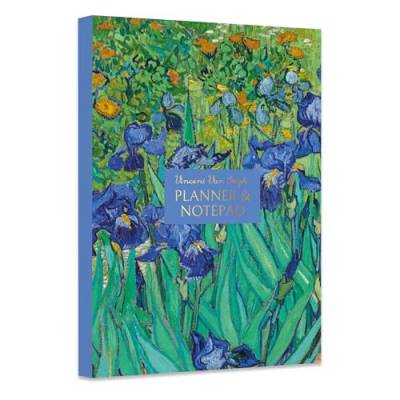 A5 Planer und Notizblock mit Haftnotizen – Van Gogh Iris Design von Robert Frederick
